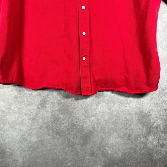 Vintage Marlboro Classics Western Denim Shirt Mens 2XL Red Pearl Snap Cowboy - Picture 3 of 8